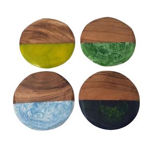 Dessous de verre en résine design personnalisé nouveau look bois tasse à thé tapis tampons vente en gros maison et cuisine sous-verre vaisselle couverts sous-verre - Product Image 6