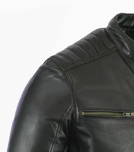 Chaqueta de Cuero Genuino Negra Personalizada para Hombre, Ropa Exterior Informal de Alta Calidad, Venta al Por Mayor OEM - Product Image 4