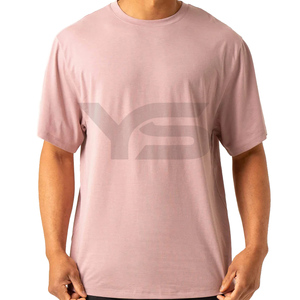 T-shirt décontracté pour hommes de haute qualité imprimé de logo personnalisé maillot de fitness à manches courtes en pur coton motif solide coupe surdimensionnée - Product Image 1