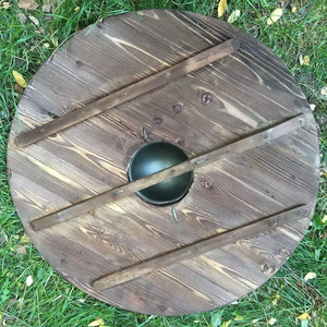 Bouclier de planche rond fait de bouclier de planches. par calvin artisanat - Product Image 5