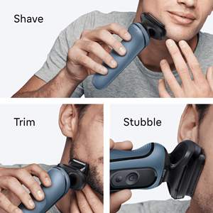 Afeitadora Eléctrica para Hombre, 50 Minutos de Autonomía, Inalámbrica, con 2 Accesorios, Resistente al Agua IPX7, Afeitadora Húmeda/Seca, Lavable, para Afeitar la Cara - Product Image 1