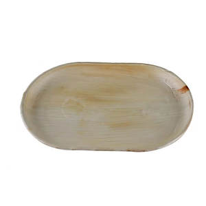 Plateaux à dîner jetables biodégradables écologiques en feuille de palmier Vaisselle de grande taille pour le service de nourriture de mariage - Product Image 6