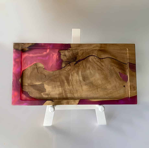 Wood & Resin Serving Tray <b>Green</b> <b>Color</b> Modern Design Handmade Kitchen organizer Resin Tray - Product Image 4