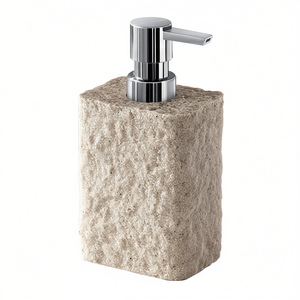 ARIES Dispensador de jabón de piedra beige con soporte Gedy Dispensadores de jabón líquido 9x64x16,8cm Modelo AR80 03 - Product Image 3