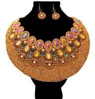 Nouveau collier brodé à la main en perles de verre et coquillages de zircon chrétien pour femme, cadeau de mariage