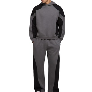 Conjunto Deportivo de 2 Piezas para Hombre, Pantalones Deportivos Acampanados y Sudadera con Capucha, 100% Algodón, Precio al por Mayor - Product Image 1