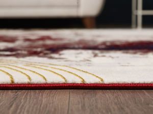 Alfombra turca de lujo hecha a máquina, color rojo intenso, premium, para sala de estar, del fabricante de Gaziantep. - Product Image 4