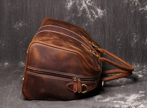 Luxury Unisex Custom Genuine Leather Duffel <b>Bag</b> Weekender <b>Overnight</b> Luggage Travel <b>Bags</b> - Product Image 5