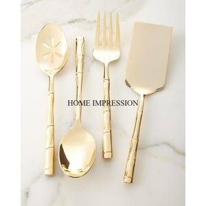 Brillant argenté de couleur de vaisselle de couverts de vaisselle de maison et d'hôtels poli avec l'art créatif moderne ensemble unique de couverts de poignées - Product Image 2