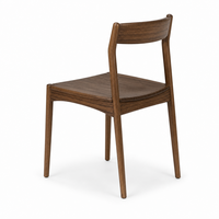 Chaise de salle à manger moderne en bois massif, chaise d'appoint couleur noyer, pour cuisine et restaurant
