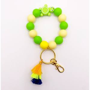 Handmade <b>Keychain</b> with Wooden Beads and Stainless Steel <b>Ring</b> | Colorful <b>keychain</b> made of wooden beads and stainless steel | VRNQ - Product Image 4