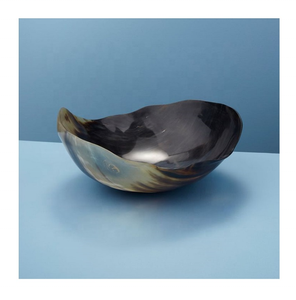 Bol à salade et à fruits vintage en corne de buffle sculptée, vaisselle indienne en corne, idéal pour les cadeaux d'affaires - Product Image 2