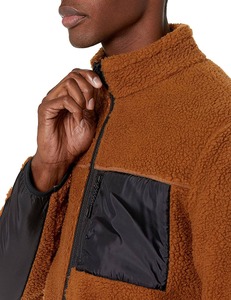 Custom Made Canvas <b>Fleece</b> <b>Jacket</b> Zipper Stand Collar Streetwear Style Full Sleeves Breathable Front Logo Printing Winter Hooded - Product Image 3