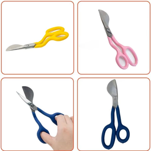 กรรไกรตัดขนเป็ดแบบเรียบสำหรับงานศิลป์ผ้าด้ามจับทำจากยางโค้งสำหรับงานตัดเย็บพรมกรรไกรเล็ม - Product Image 6