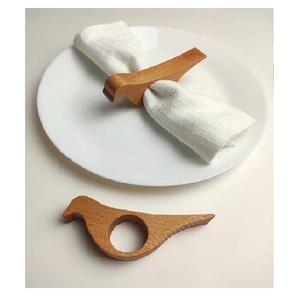Anneaux de serviette en bois en forme de zigzag marron naturel pour la cuisine à manger cuisine fête mariage chambre salle de bain conception de table extérieure - Product Image 4