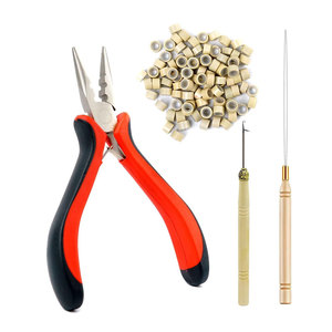 Outil d'extension de cheveux en silicone Micro anneau pince à cheveux à trois trous outil de pince à ruban pour extensions de cheveux professionnelles - Product Image 1