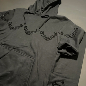 Sweat-shirt personnalisé OEM, style vintage surdimensionné, avec strass, logo intégral en strass, sweat-shirt élégant et universel - Product Image 3