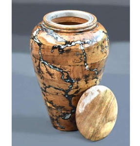 Handcrafted Wooden Casket Artisan Turning Jar <b>Complete</b> Premium Eco-Friendly Customizable Funeral <b>Set</b> Including Coordinated PET - Product Image 4