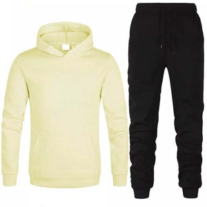 Survêtement décontracté à manches longues pour homme, Jogging, course à pied, veste et pantalon de sport, survêtement 100% coton - Product Image 1