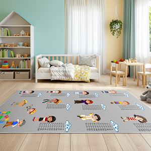 Mimoza Educational <b>Chenille</b> Kids <b>Rug</b> Multiplication Table Carpet Learning Math Classroom Nursery Playroom PET Friendly Non-Slip - Product Image 3