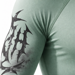 <b>Custom</b> Men’s Long Sleeve <b>Compression</b> <b>Shirt</b> Printed Sleeve <b>Design</b> Quick Dry Gym Fitness Rash Guard Athletic Performance Wear - Product Image 5