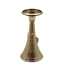 Newest Decorative Aluminum Candle Pillar Holder Brass Color Modern Style Candle Stand For Wedding Decoration - Product Image 1