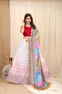 Último diseñador Chinon Silk Zari bordado trabajo Lehenga Choli por Fab Zone - Product Image 2