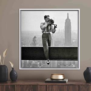 Printed Canvas Art: Lunchtime Atop a Skyscraper by Charles C. Ebbets,White <b>Framed</b> - Product Image 1