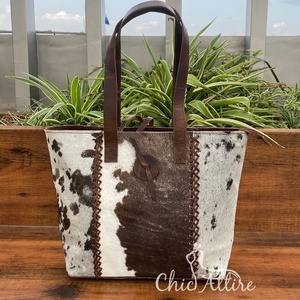 Bolso de mano de piel de vaca para mujer, bolso elegante con pelo en piel de vaca, gran oferta, bolsos de diseñador para mujer, multiusos - Product Image 1