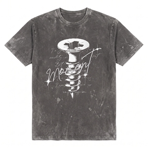 Custom Logo Oversized Men's Baggy Boxy Acid Washed Cotton T-Shirt Fashion Street Hip-Hop Vintage Fade Tee for Men - Product Image 3