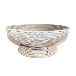 Bol en rotin écologique classique rond fait à la main avec poignée Design personnalisé pour une utilisation en fête Origine du Vietnam - Product Image 3