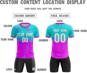 High Quality Custom Sublimated Printed Soccer Uniform Adult Jersey Quick Dry Breathable <b>Fabric</b> Custom Team Logo Style Sets - Product Image 3