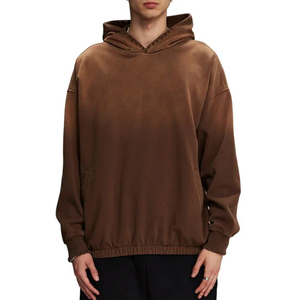 ผู้ผลิตเสื้อฮู้ดดี้สตรีทแวร์ผ้าฝ้าย 100% แบบสั่งทำพิเศษ ทรงโอเวอร์ไซส์ ล้างสีแบบ Acid Wash เสื้อฮู้ดดี้ผู้ชายแบบสั่งทำพิเศษ - Product Image 1