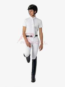 Culotte d'équitation pour hommes à haute élasticité en gros matériau technique mise en forme ergonomique contrôle de l'humidité patch au genou solide équestre - Product Image 6