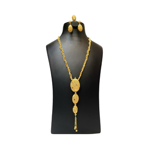 Juego de colgantes con estilo chapado en oro de 24 quilates, circón de cobre de alta calidad, estilo clásico de lujo para bodas, fiestas, compromisos, Idea de regalo - Product Image 1