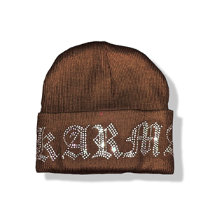 Sombrero gorra personalizada al por mayor de alta calidad para hombre logo Color unisex diseñador invierno tejido niños deslumbrante gorro de diamantes de imitación - Product Image 4