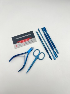 Herramientas de Cuidado de Uñas de Color Azul Plasma de Calidad Premium, Acero Inoxidable, Se Acepta Logotipo Privado, Cortaúñas, Empujador de Cutículas, Tijeras para Manicura y Pedicura - Product Image 1