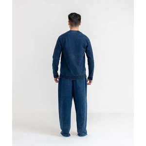 กางเกงยีนส์ทรงตรงสีครามสำหรับผู้ชายฤดูหนาว - Product Image 4