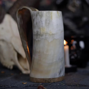 Authentic Eco-Friendly Viking Horn <b>Mug</b> Handmade Buffalo Horn Food Grade Medieval Style Religious Feng Shui Animal Beer <b>Mug</b> - Product Image 1