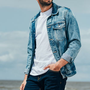 Cool Men Denim Jacket Elegante Slim Fit Rugged Durable Casual Wear Traje moderno Timeless Versátil Moda Todos los días Clásico - Product Image 5