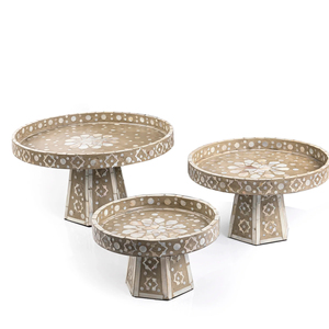 Delightful Mother of Pearl Cake Stand Elegant Capiz <b>Shells</b> Inlay Cake Stand Middle East <b>Chocolate</b> Desert Server Made in Vietnam - Product Image 4