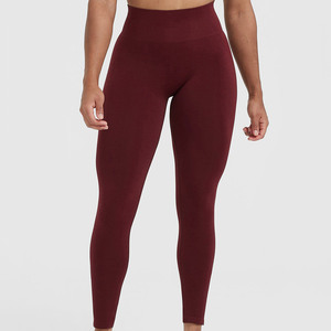 High Quality Women Yoga <b>Leggings</b> Solid <b>Pattern</b> Quick Dry Breathable Elastic Waist Customizable Fitness Wear Price - Product Image 1
