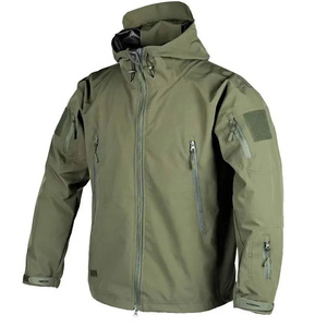 Ensemble veste et pantalon softshell tactique unisexe respirant coupe-vent imperméable enduit grande taille pour l'extérieur, col montant, vente en gros - Product Image 4