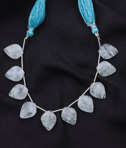 Perles d'aigue-marine polies superbes pierres précieuses en vrac à facettes bleu gris pour la fabrication de bijoux perles de pierre à motif de goutte - Product Image 1