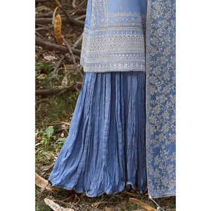 Conjunto de Traje de Seda Cruda Bordado de 3 Piezas para Mujer con Dupatta de Chifón Bordado LE-62003 - Product Image 5