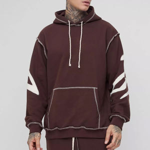 Calidad superior High Street Mejor diseño logotipo personalizado Loose Fit Chándales Transpirable Hombres Fleece Chándales al por mayor - Product Image 2