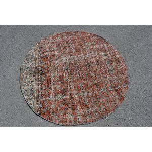 Tapis en Laine Turque Vintage Rouge Beige pour la Maison, Élégant et Confortable, Patchwork Classique de Grande Surface, 10mm, pour Couloir, 4.4ft X 4.4ft - Product Image 3