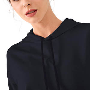 Diseño único de lujo Crop Top sudaderas con capucha señoras al por mayor impreso en blanco algodón recortado Top sudaderas con capucha para las mujeres - Product Image 4