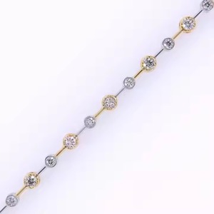 Bracelets en or massif 14K Design unique à double entrelacement VVS Lab Grown Diamond Brilliant Cut Bezel Set Diamond Bracelets Bangles - Product Image 4