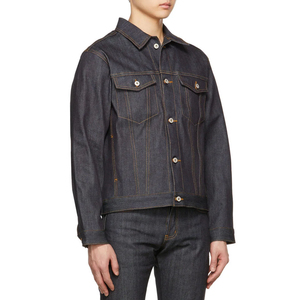 Chaquetas para hombre, venta al por mayor, chaqueta vaquera con orillo no elástico para hombre, tela vaquera informal, tejido ajustado teñido, OEM ODM 2025 - Product Image 2